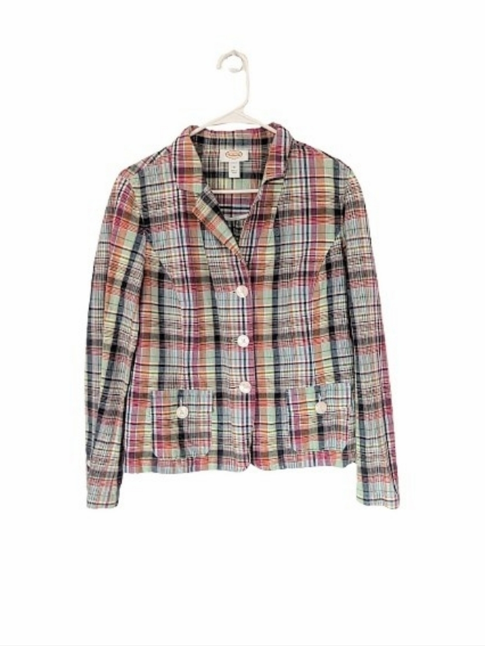 Vintage Talbots Madras Plaid Blazer Size 10